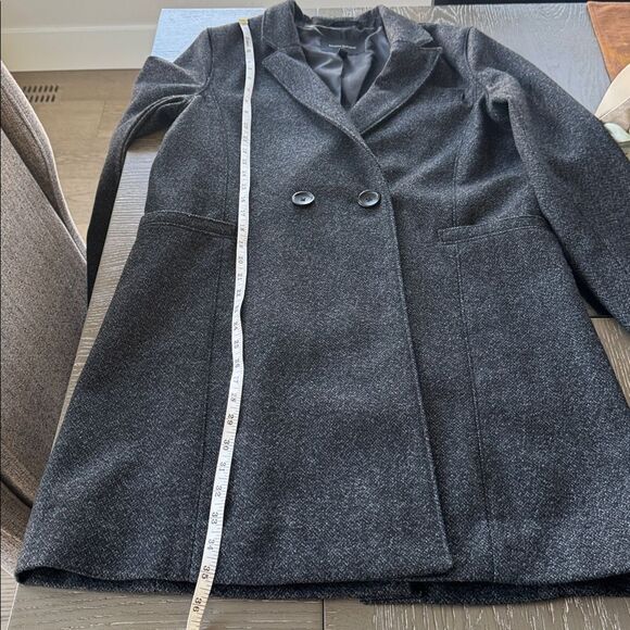 Banana Republic Charcoal Trench Coat Wool Blend Winter Classic Warm Size Reg M - Picture 6 of 14